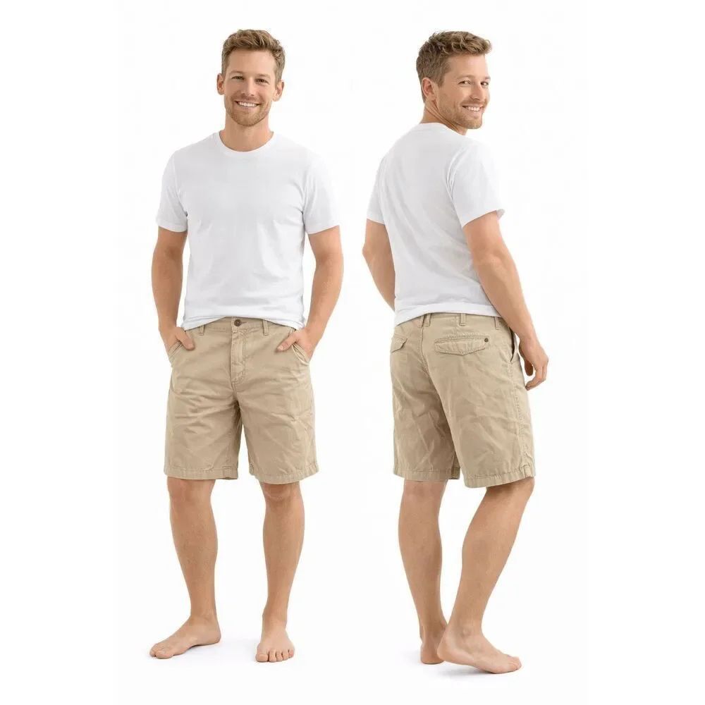 Tommy Bahama Men’s Khaki Cotton Chino Shorts 38 Flat Front Casual 9.5” Inseam